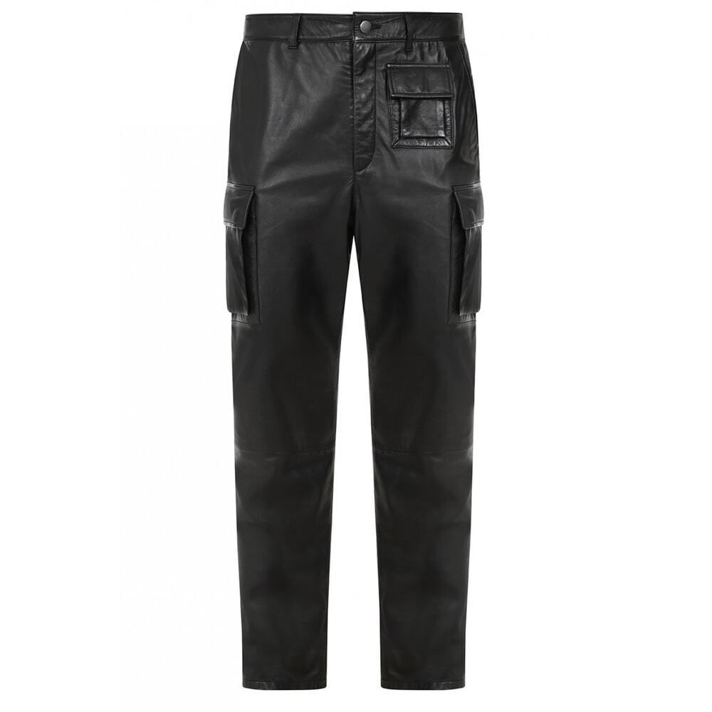 Muubaa Thor Black Sheep Leather Utility Cargo Pants Mens 32